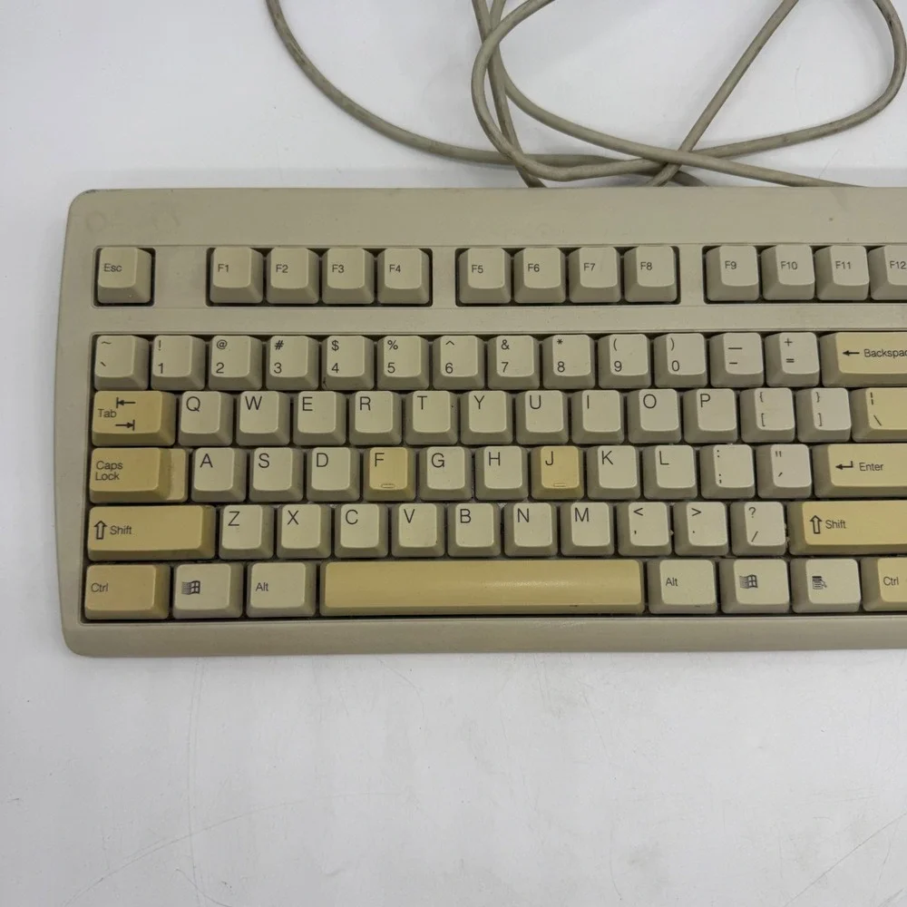 NMB Keyboard RT2258TW Vintage Beige 5-Pin DIN Mechanical Feel Windows 98
